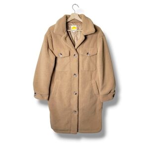 C&C California Faux Fur Teddy Coat Shacket Small Cozy Fall Winter Cabincore